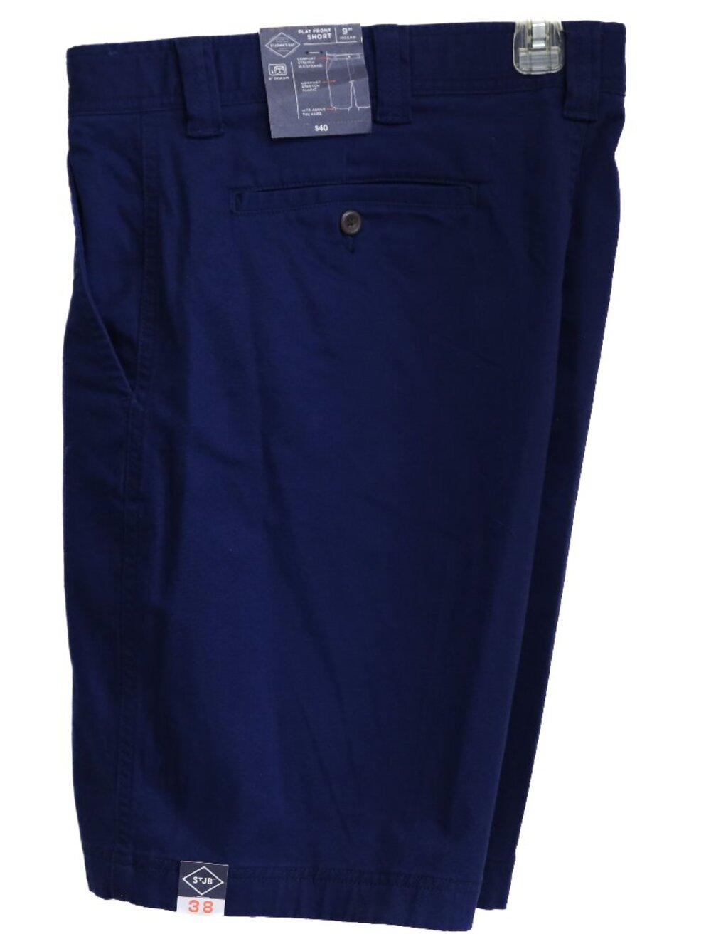 NWT! St John's Bay Mens Chino Shorts Size 38 Navy Blue Comfort Stretch Relaxed